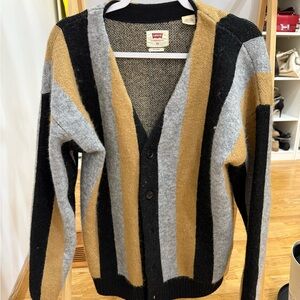 Levi's women’s  Bold Stripe Cardigan - Black, Gray, Brown